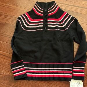 Nwt vintage Liz Claiborne Striped Black and pink Women's Sweater